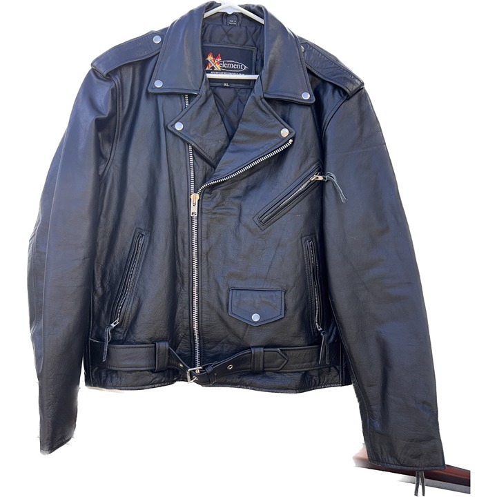 Vintage Xelement Men's Genuine Leather Motorcycle Riding Jacket SZ XL Leder-Spez
