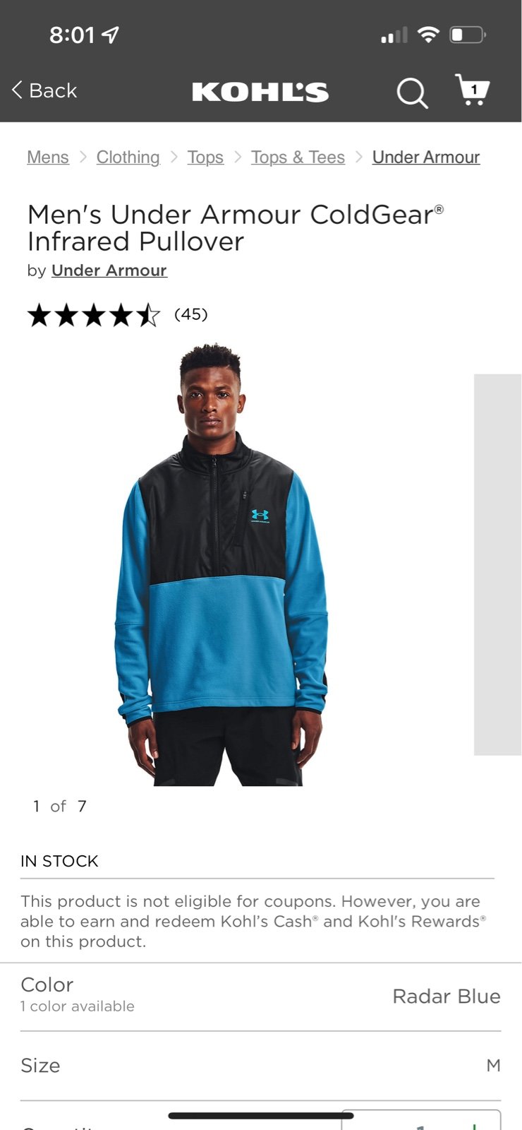 Mens Under Armour Cold Gear Jacket