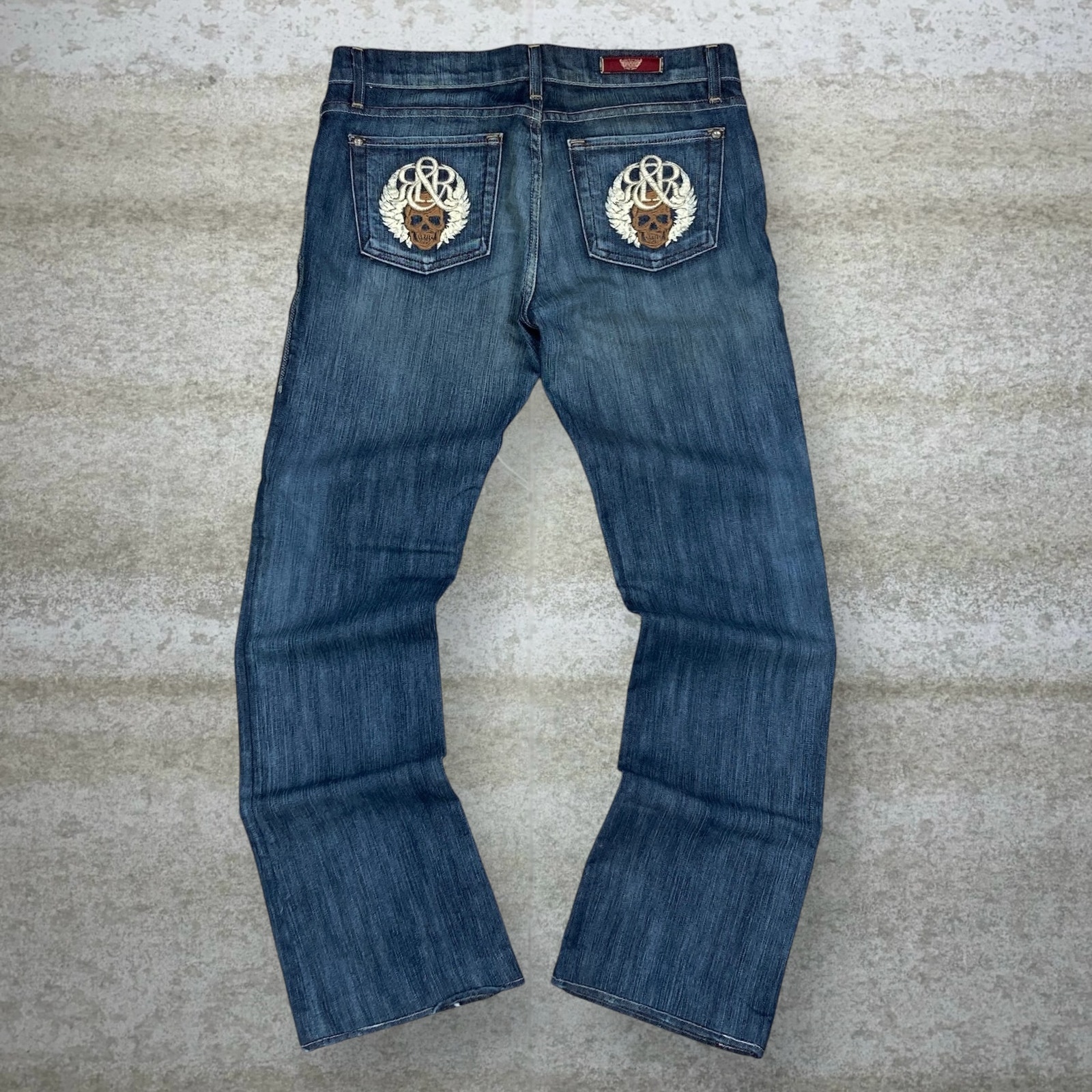 Vintage Skater Flared Jeans Rock & Republic Dark Wash Bootcut Denim Rap Y2K
