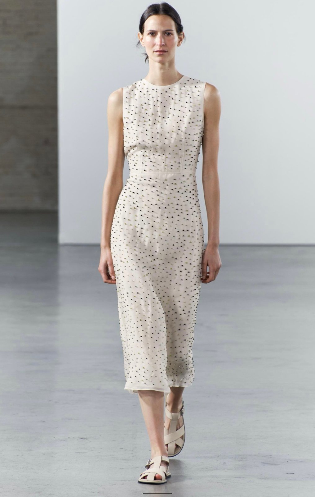 ZARA RHINESTONE SILK ORGANZA DRESS ZW COLLECTION S