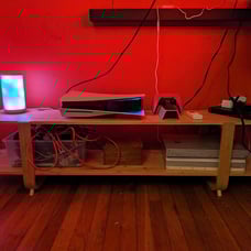Bamboo TV Stand with Storage for TVs up to 65\