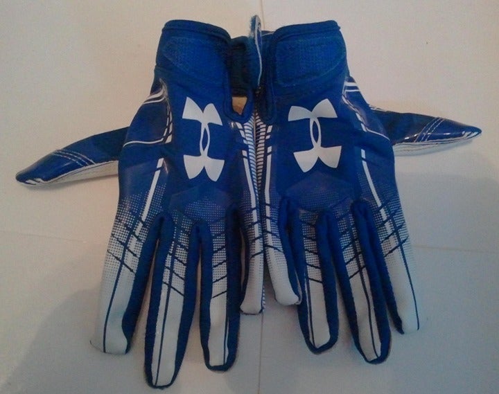 Under Armour UA F6 Football Gloves (Blue/SM) Style 1304695 4200654069-03/18 qwz