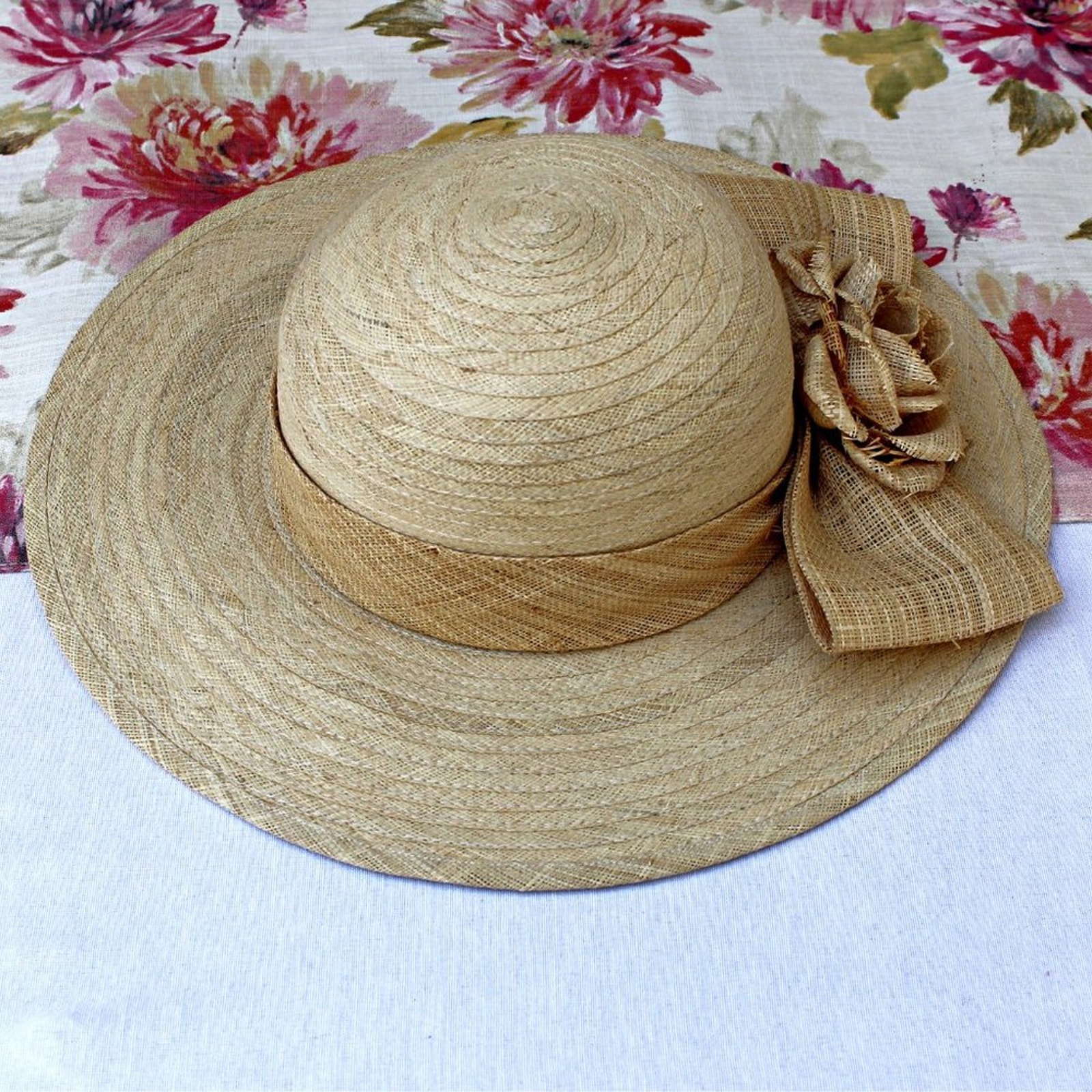 Women's Shabby Romantic Country Cottage Prairie Natural Straw Hat