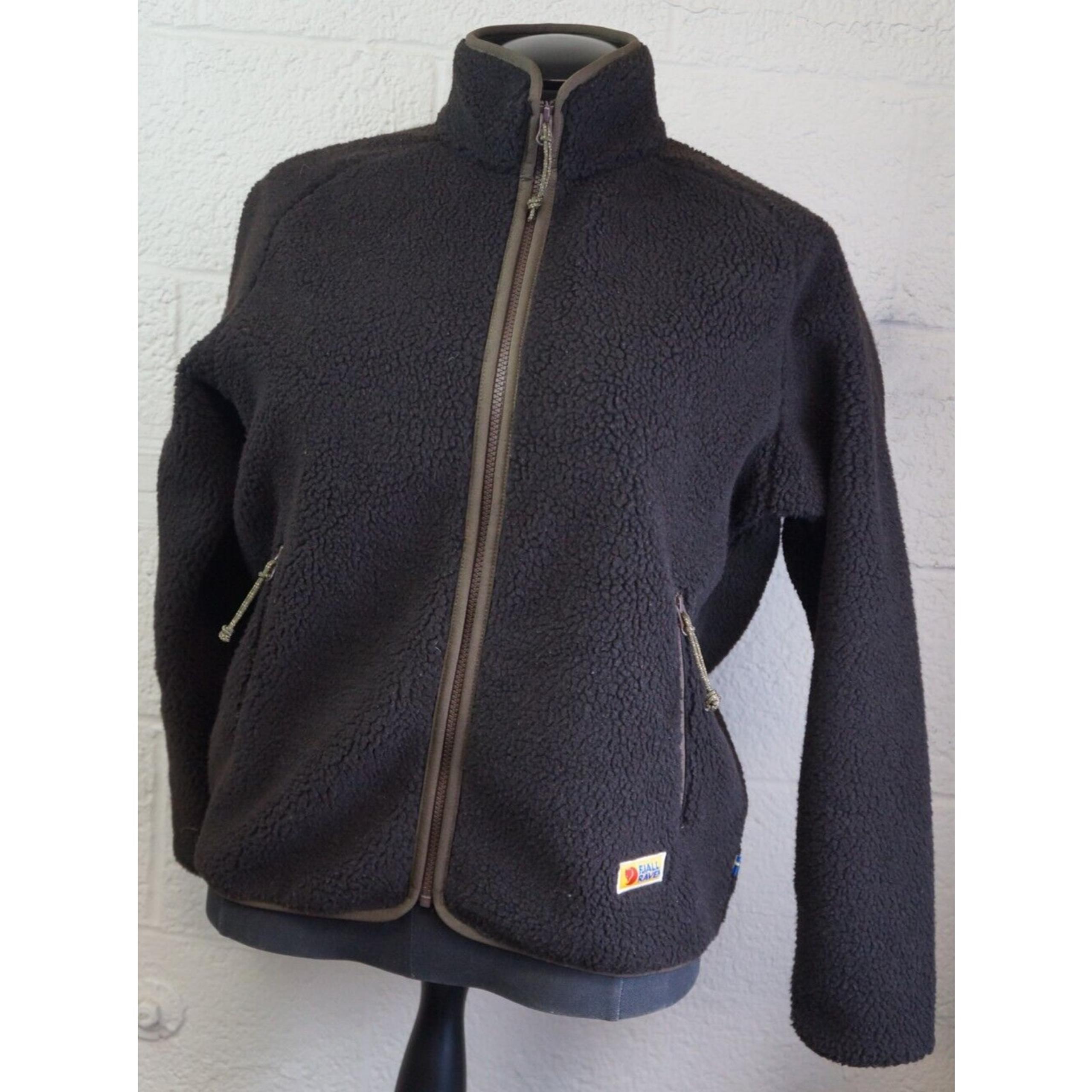 Fjallraven Brown Vardag Pile Fleece Women’s L Full Zip Deep Pile Fleece Jacket
