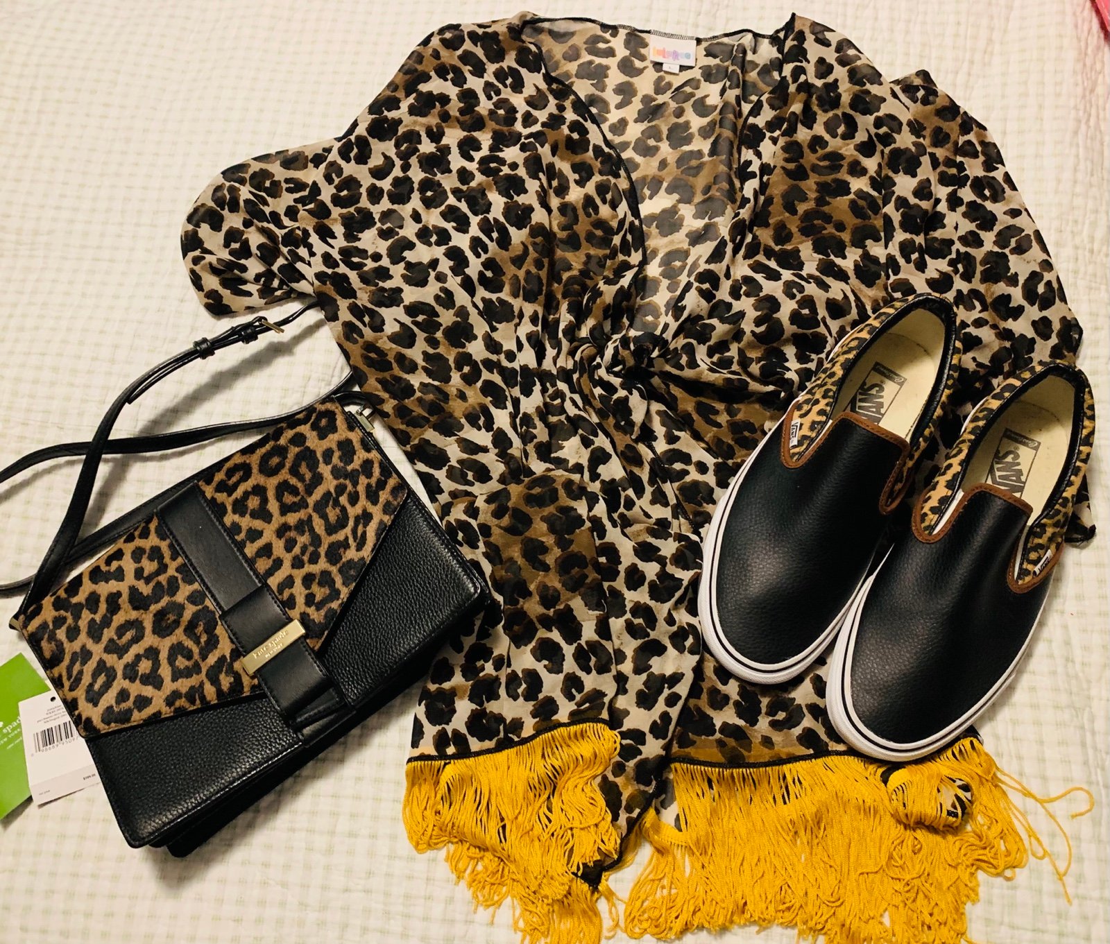 Kate Spade Designer Purse, Shoes (Vans) & Cover up Bundle