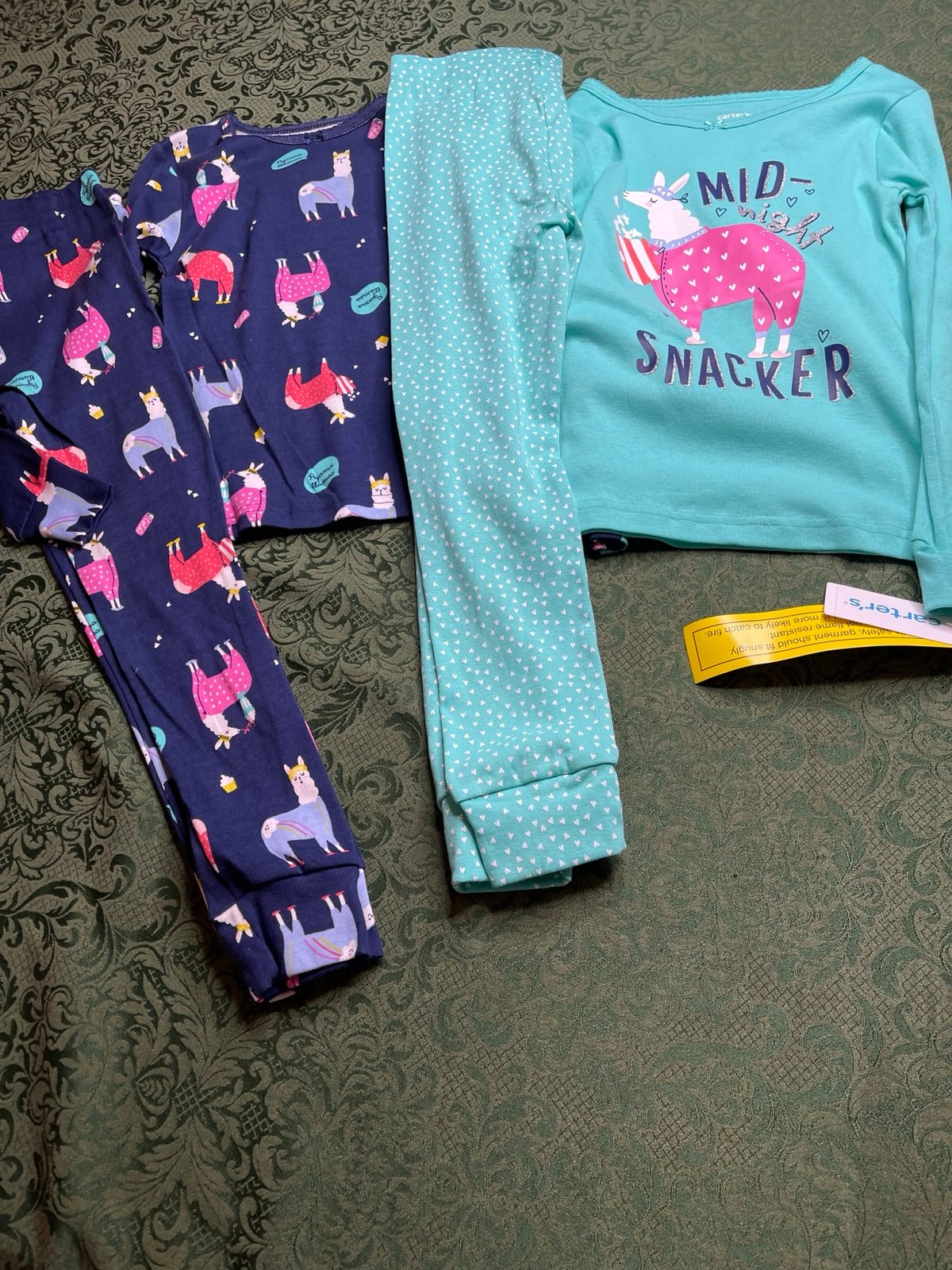 NWT carters 6 Midnight Snacker llama llamas pajamas christmas birthday blue fall
