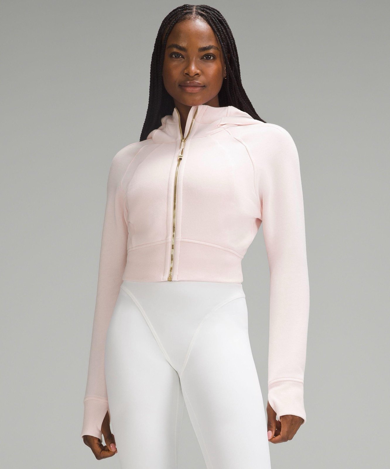 Lululemon Scuba Full Zip Cropped Hoodie Gold Hardware