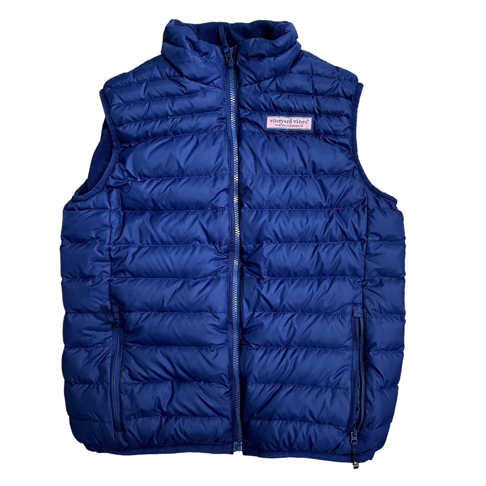 Vineyard Vines Boys Puffer Down Weekend Channeled Performance Vest Blue Large 16