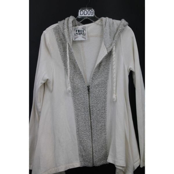 FREE PEOPLE RARE TRAPEZE ZIP FRONT HOODIE SIZE M IVORY