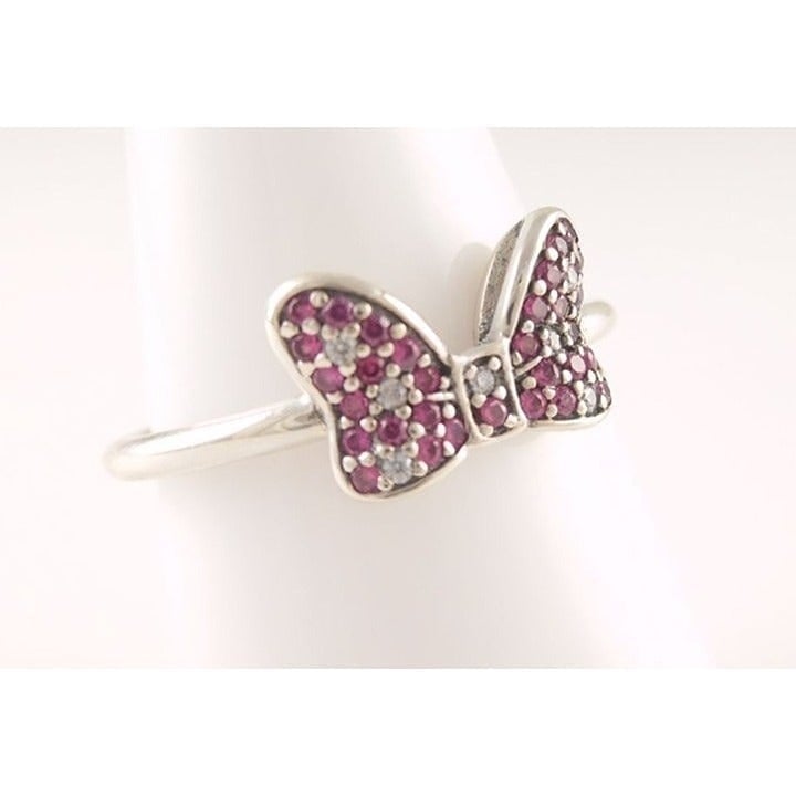 Disney MINNIE BOW Genuine PANDORA Silver/RED RING Sz 9 190956CZR-60 NEW!