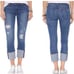 Hudson NWT Sz 4 (27) Crop Muse Skinny Womens Jeans 5” Cuff Distressed Stretch