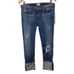 Hudson NWT Sz 4 (27) Crop Muse Skinny Womens Jeans 5” Cuff Distressed Stretch