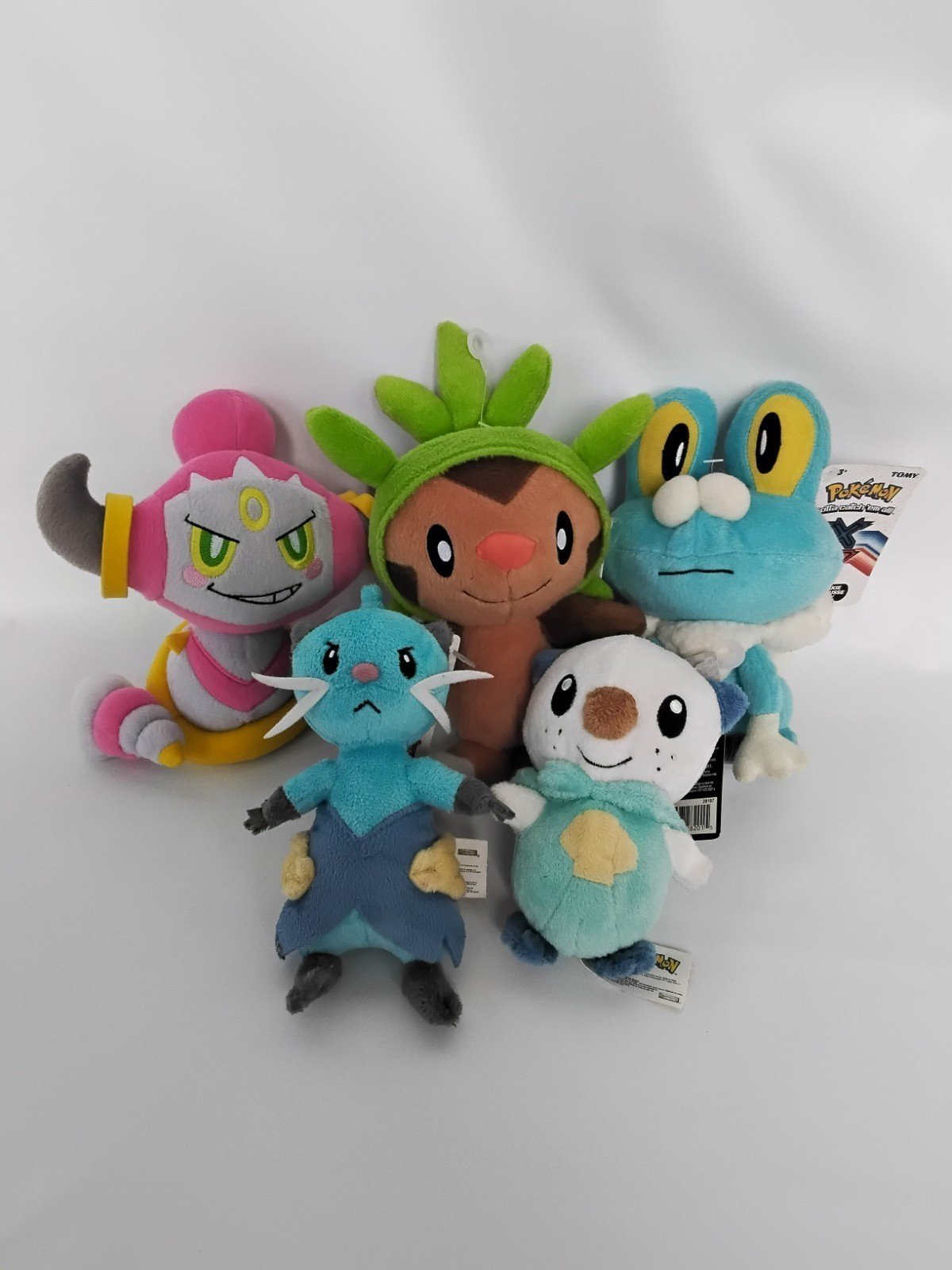 Lot Pokemon Hoopa Chespin Oshawott Froakie Plush With Tags