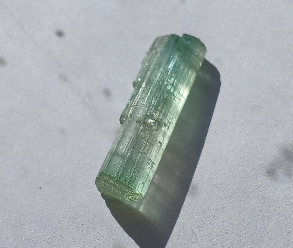 Tourmaline, Indocolite 12.8Ct 26mmx7.5mm Terminated Neon Blue Deep Blue Cap
