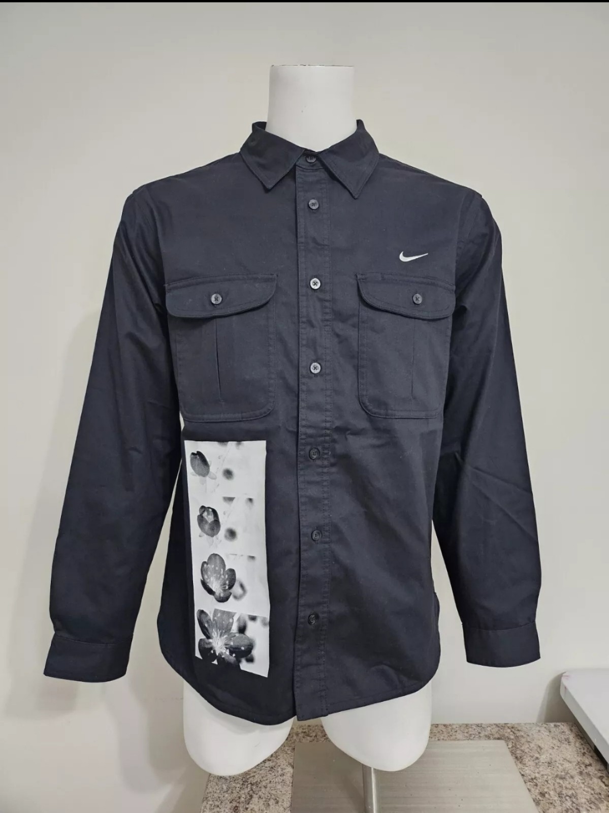 Nike Sb Skateboarding Floral Long Sleeve Shirt DV9052-010 Size L
