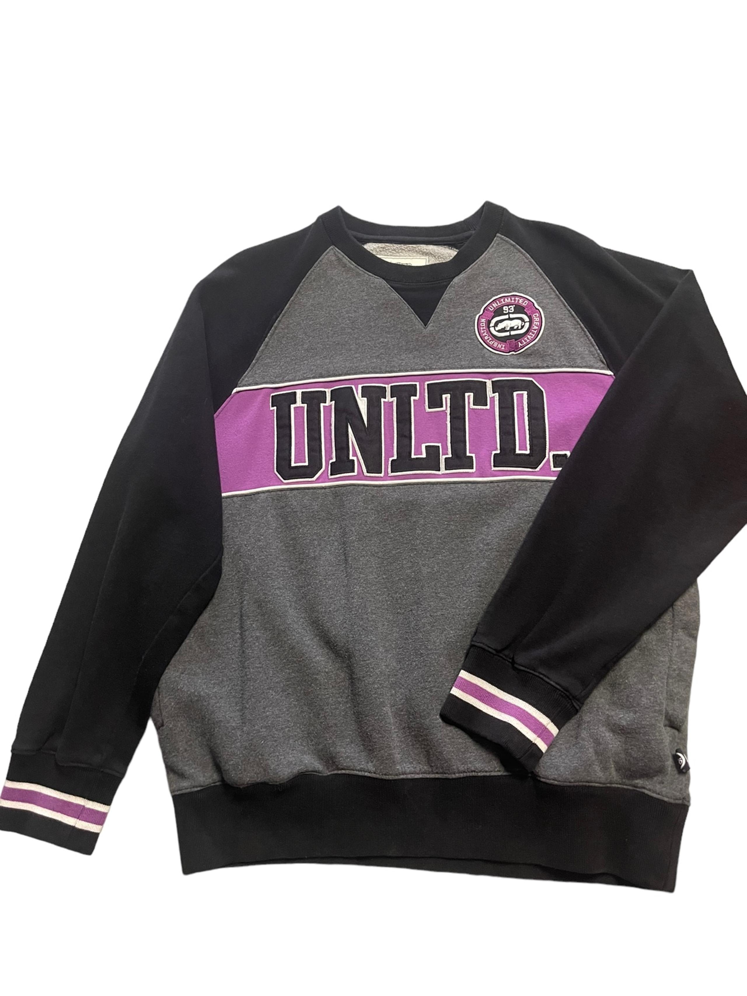Ecko Unltd Sweatshirt Crewneck Pullover Elephant Y2K Snap Pockets Size Large