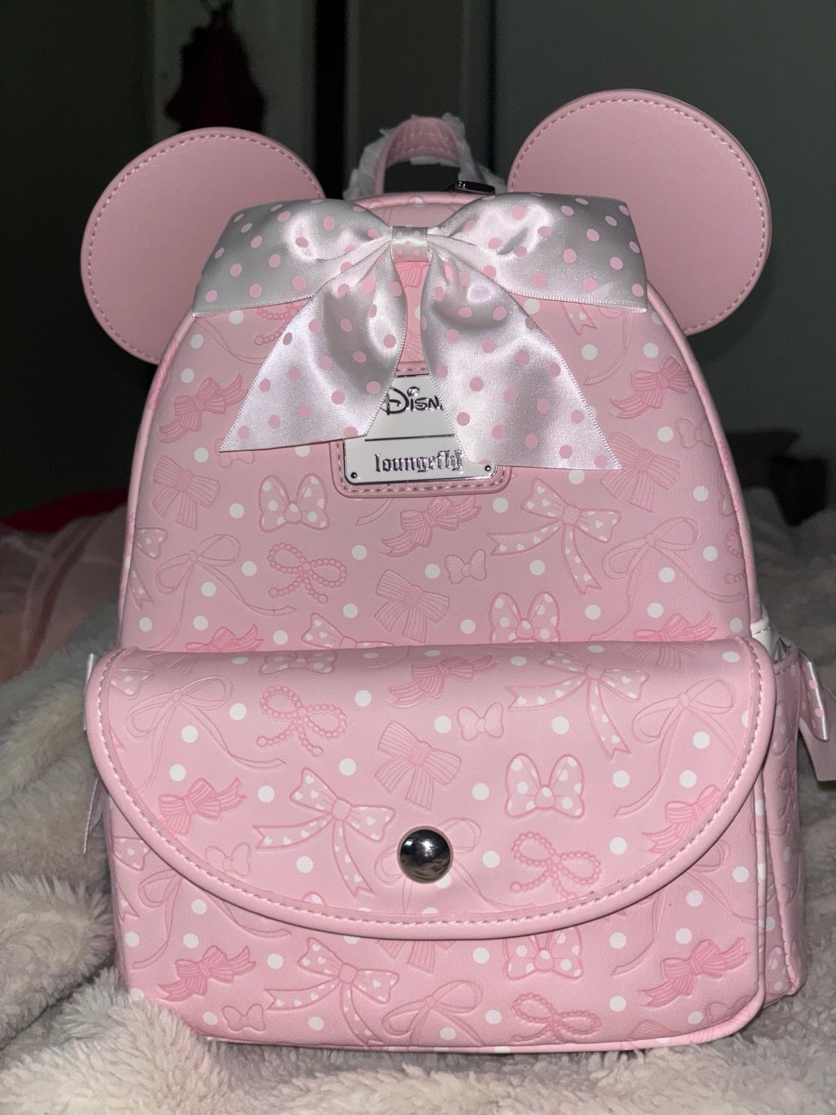 Loungefly Disney Minnie Mouse Debossed Bows Mini Backpack