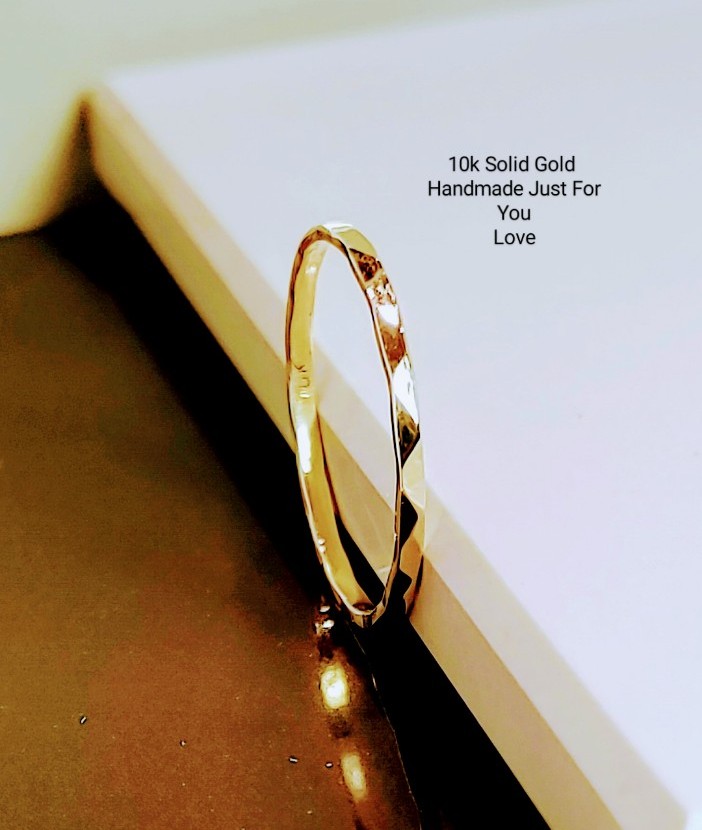 Hammered 10k Solid Gold Ring