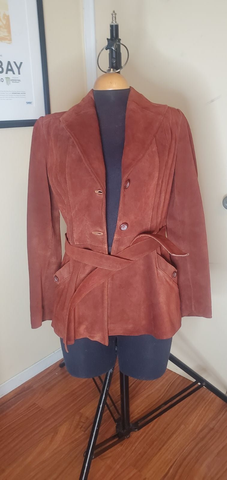 Vintage Argentina Suede Leather Jacket Size S