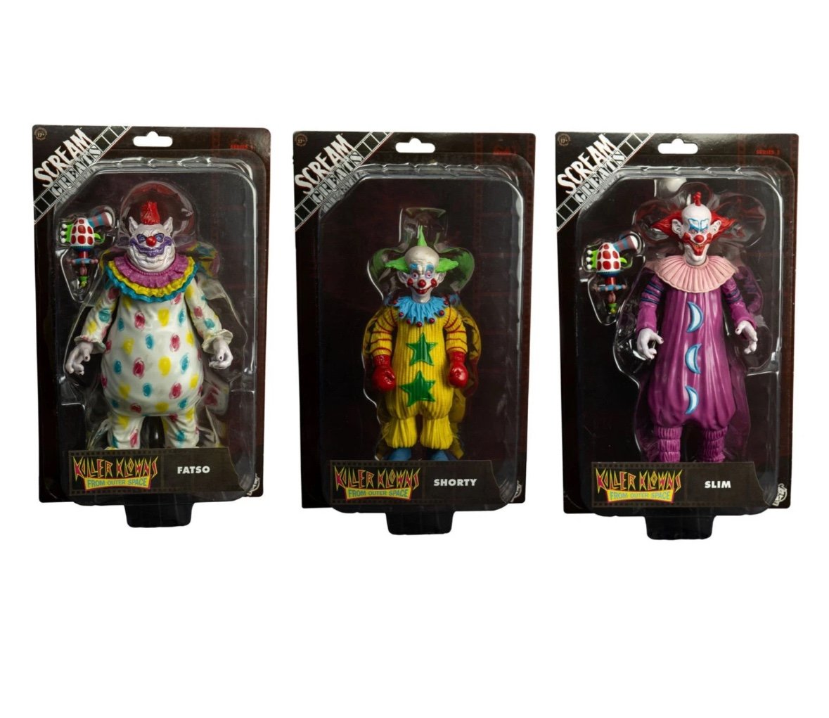 SCREAM GREATS - KILLER KLOWNS FROM OUTER SPACE - Fatso, Slim, and Shorty Figures