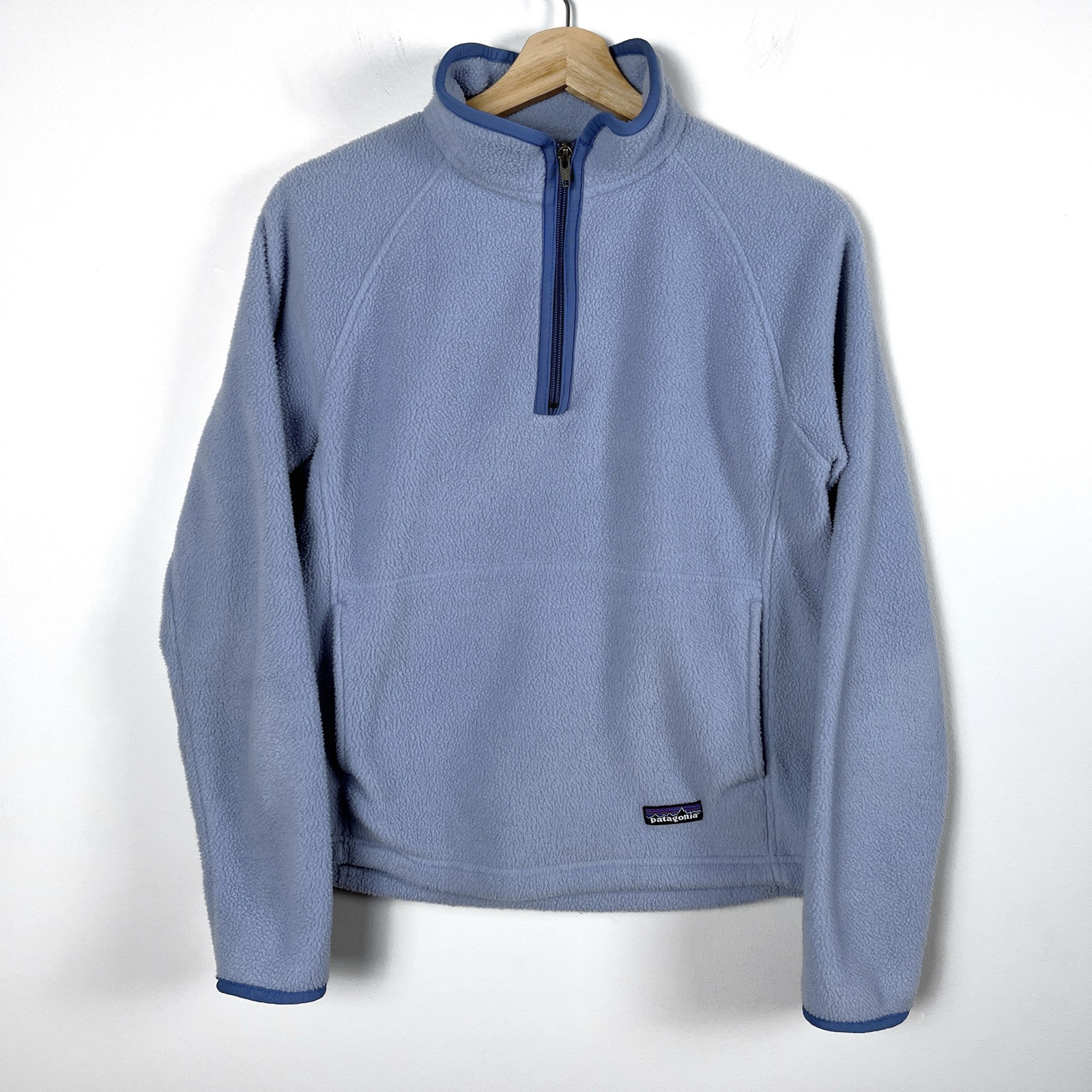 Patagonia Classic Womens Synchilla Marsupial 1/4 Zip Pullover Fleece Small Blue
