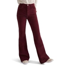 FAVORITE DAUGHTER Womens Valentine Flare Corduroy Pants Size 30 Maroon Banner