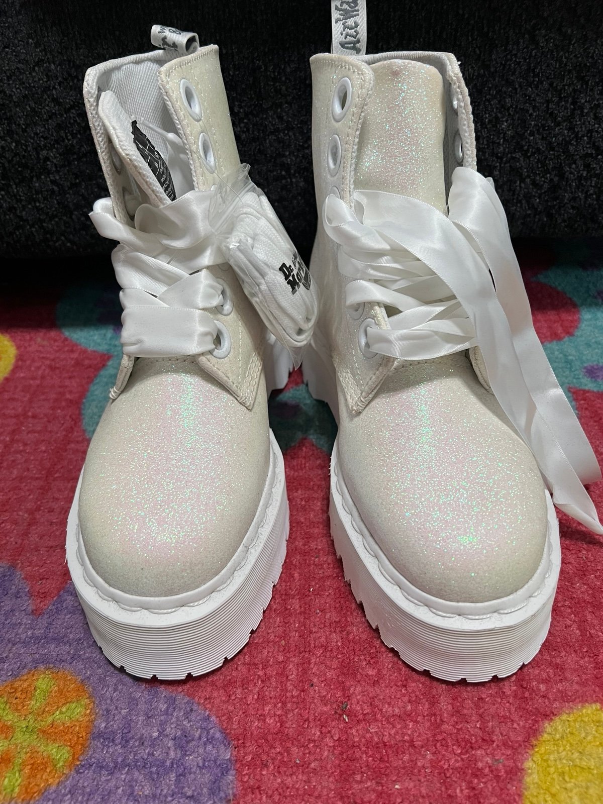 Dr. Martens Molly Glitter platform boots Size 8