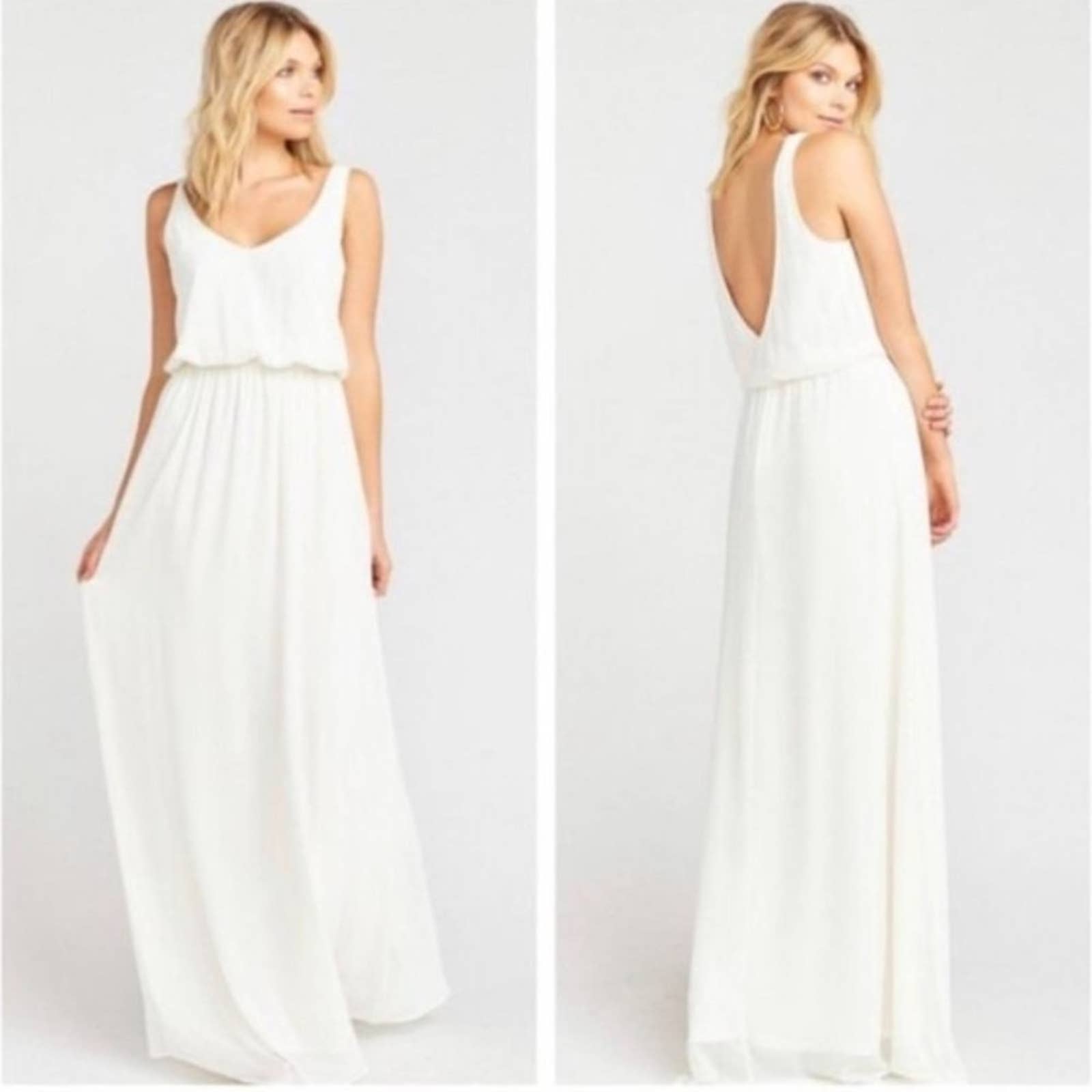 Show Me Your Mumu Womens Kendall Maxi Dress Formal White Size Small V Neck