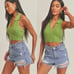 Knit halter top in lime