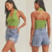 Knit halter top in lime
