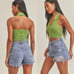Knit halter top in lime