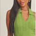Knit halter top in lime