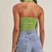 Knit halter top in lime