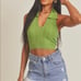 Knit halter top in lime