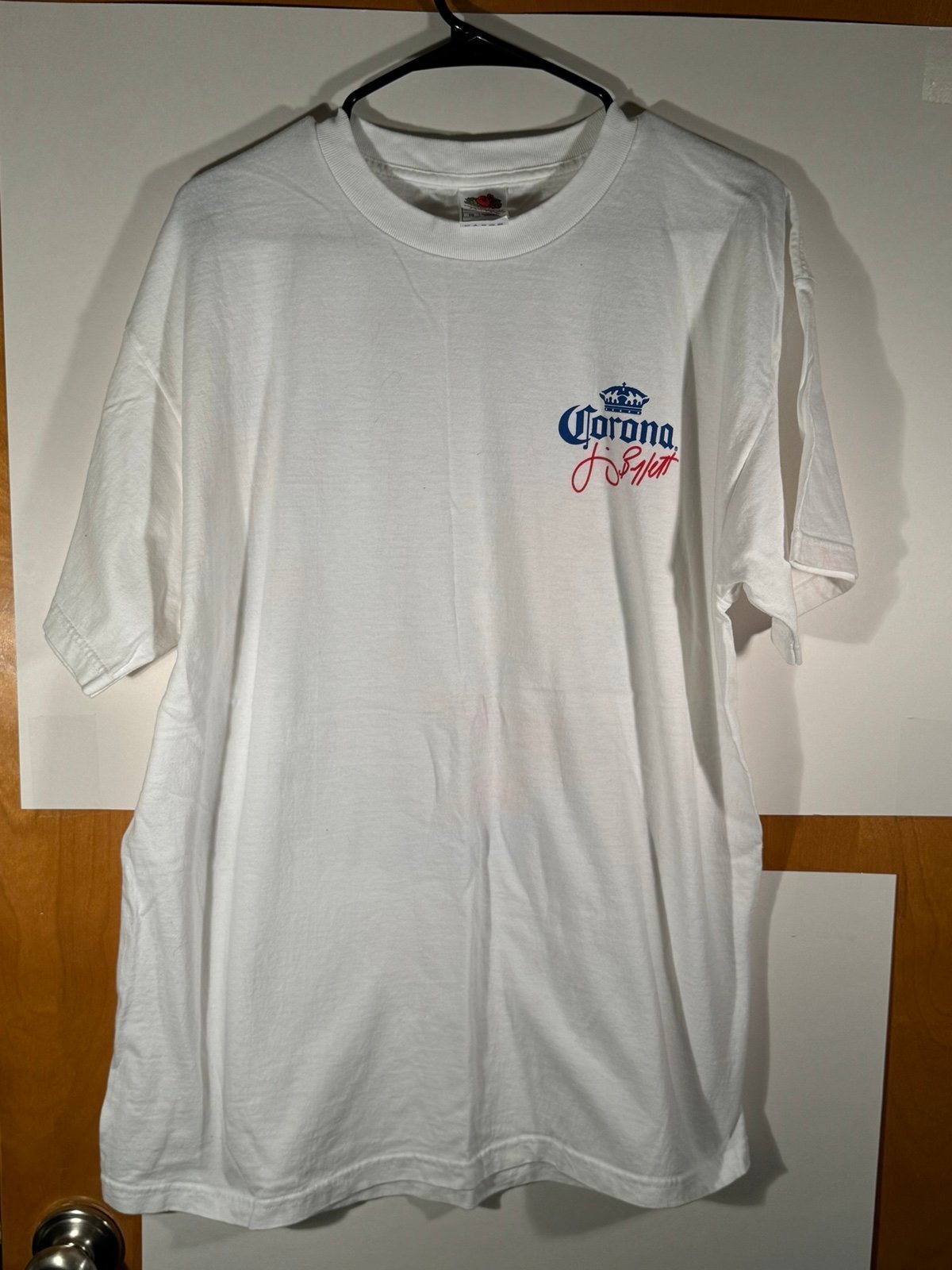 Vintage Jimmy Buffett Corona Extra Beer Promo Shirt Mens XL White USA