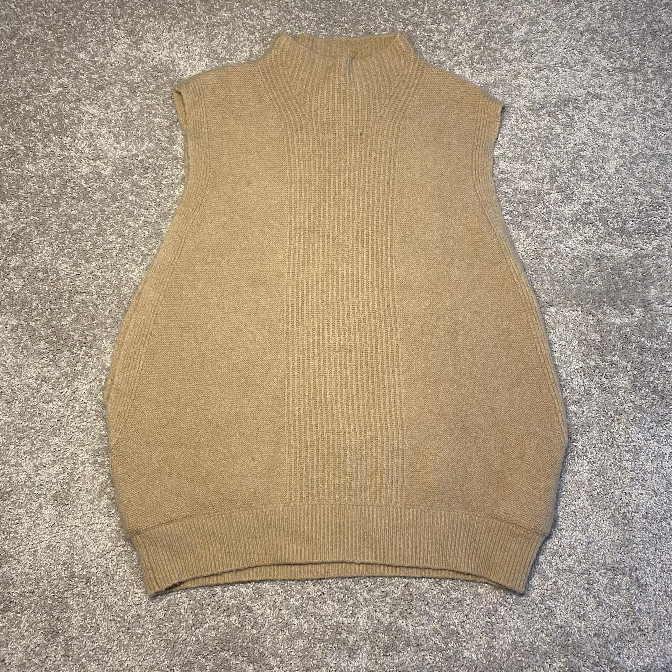 Banana Republic Camel Tan Wool Alpaca Blend Knit Tunic Sweater Vest L Large