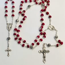 Memorial funeral flower rosary