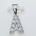 Letter A Delicate Pendant Simulated Diamond Pendant 925 Silver US925P1150