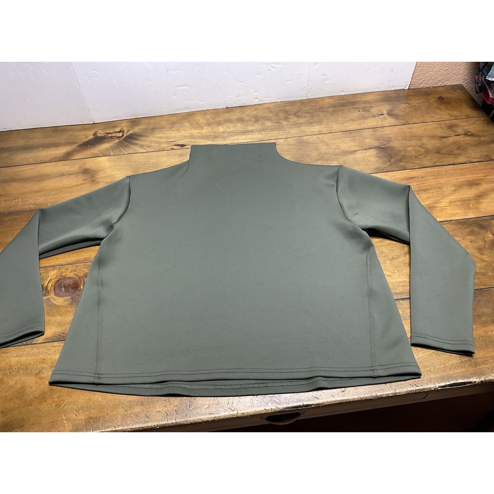 Aday Like A Boss Pullover Shirt Army Green Mock Turtleneck Scuba Medium