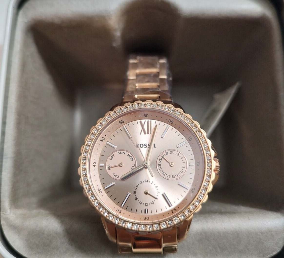 Fossil Ladies' Izzy Multifunction Rose Gold Tone Stainless Steel Watch Gift