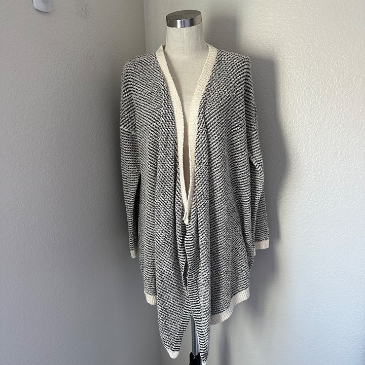 Eileen Fisher Classic Boucle Stripe Cardigan Sz XL