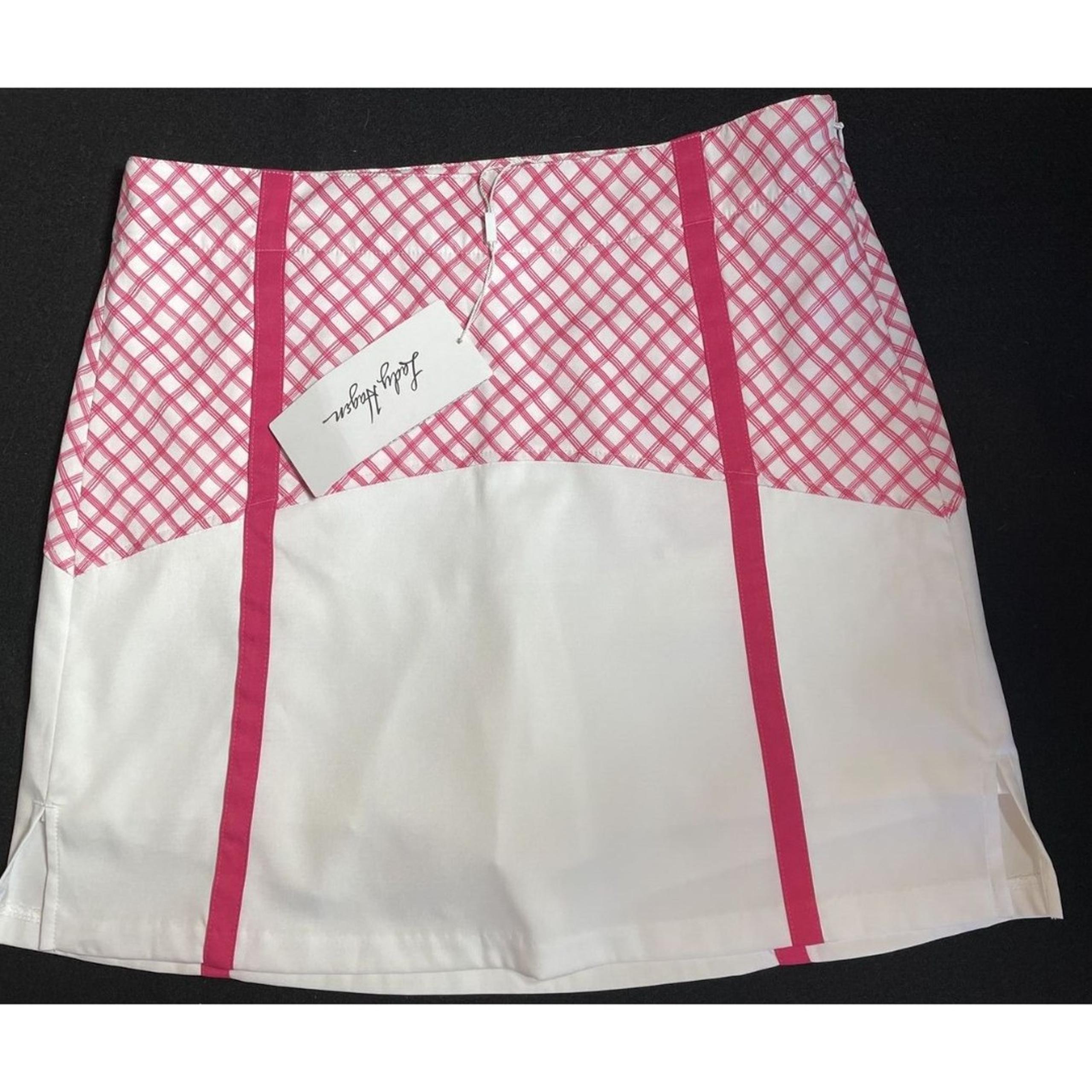 NWT New Lady Hagen women Golf Pink White Skort Skirt short 16.5” Length size 4