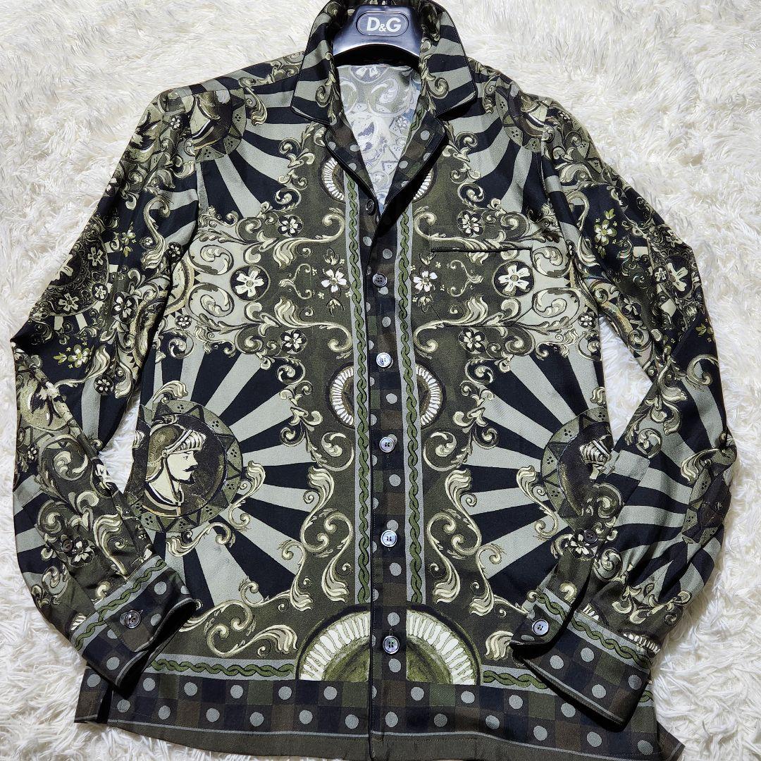 ## Exquisite✨ Dolce & Gabbana Long Sleeve Shirt Runway Model Baroque Print