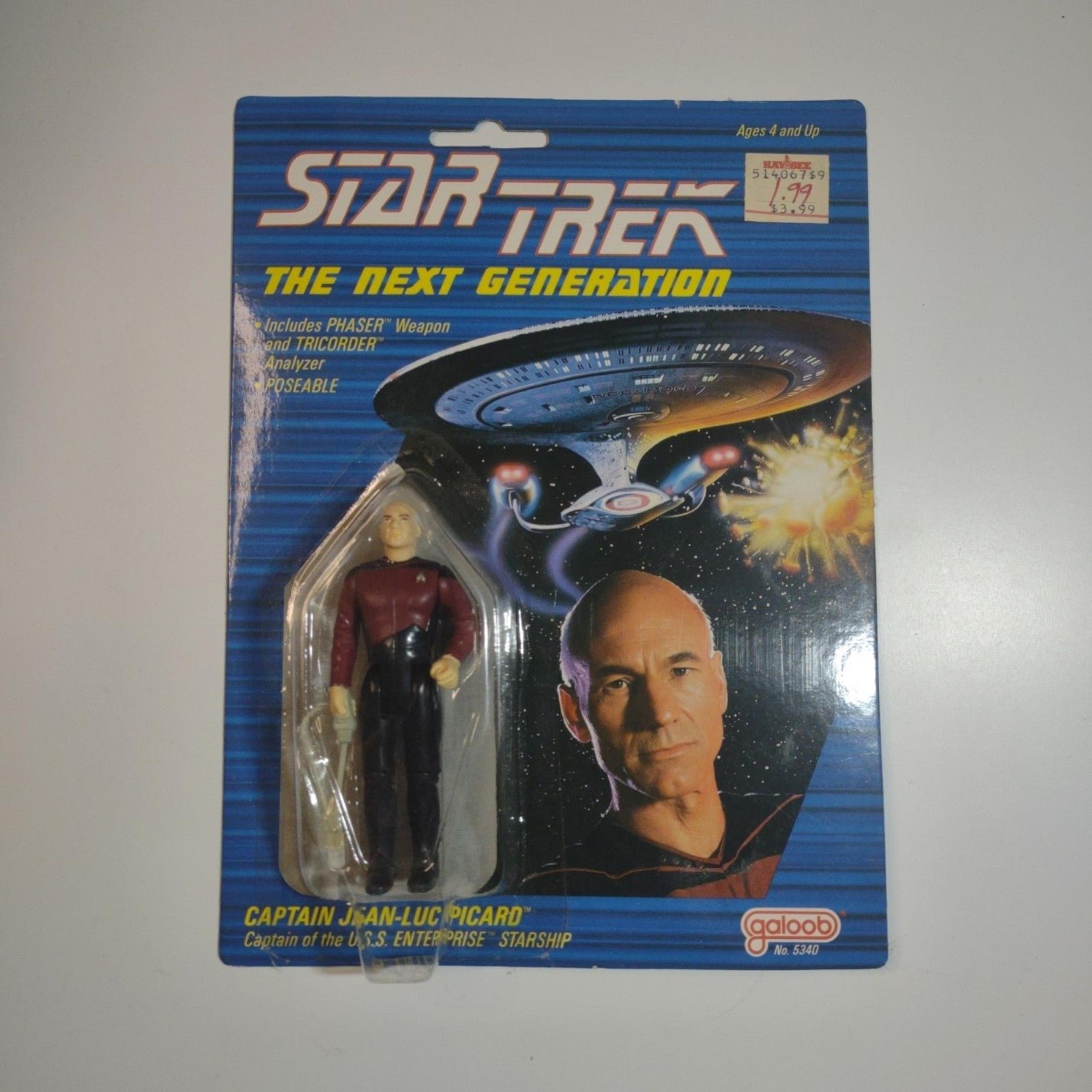 Star Trek The Next Generation Captain Picard Data action figure by Galoob.. NIB