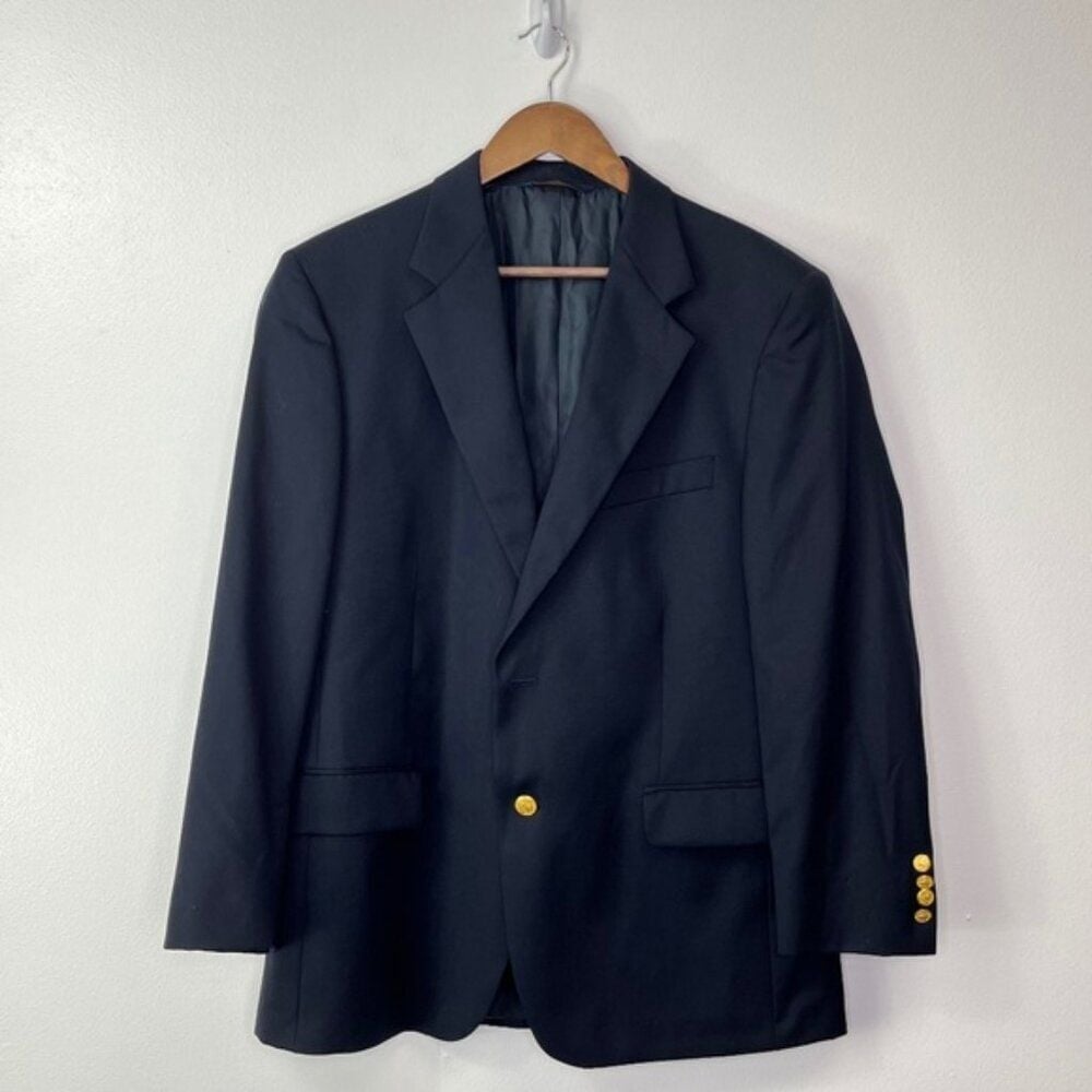Brooks Brothers 346 Wool Sport Coat Navy Size 42SH