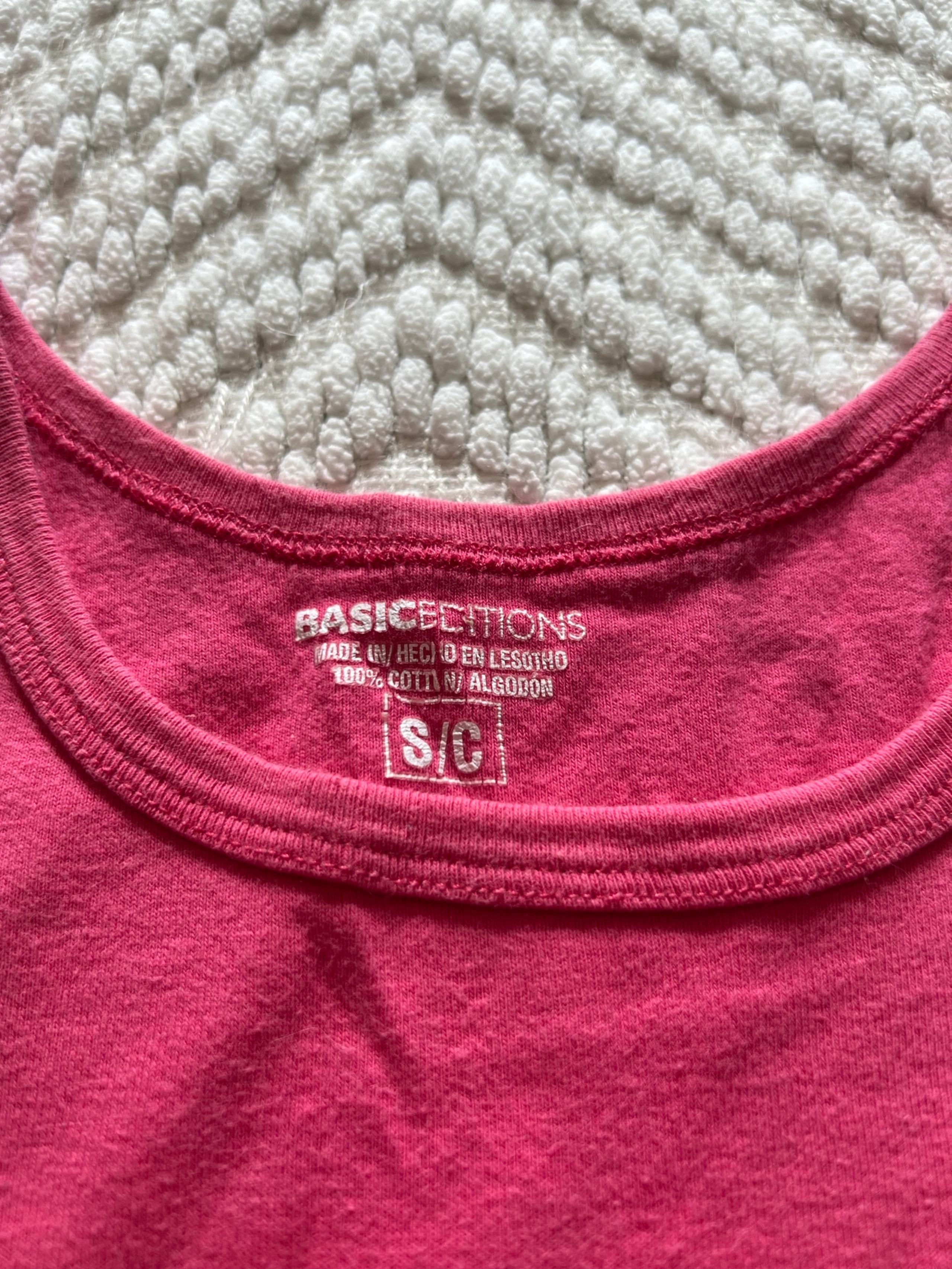 size small Basic Editions brand tank top in pink, 100% cotton, NWOT