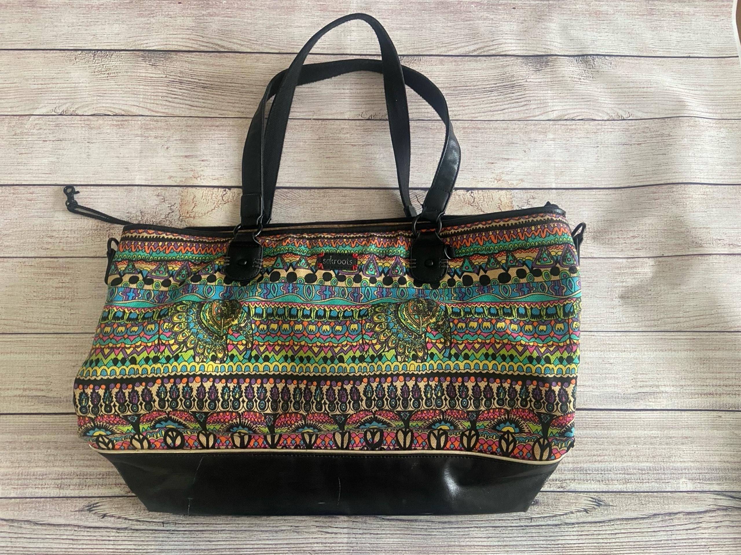 Sakroots Large Peace Tote Bag With Black Accents Multicolor