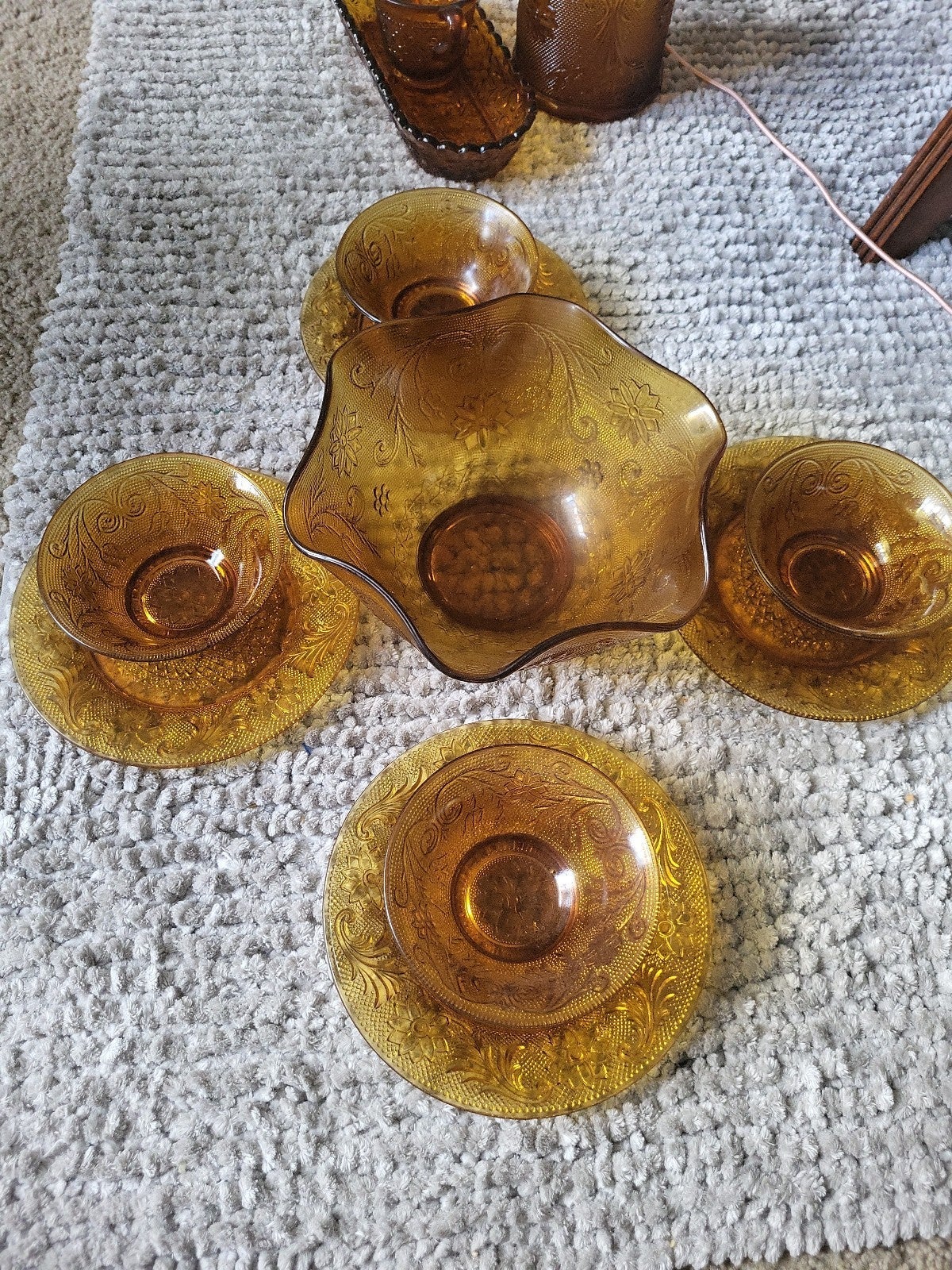 Ventage tiara amber Indiana glass ware