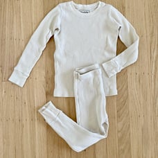Noble Cream Waffle Knit PJ Set