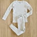 Noble Cream Waffle Knit PJ Set